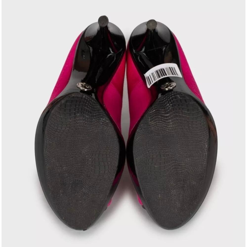 Dolce & Gabbana Pink Patent Wedge Sandals - Size 38.5 - Picture 5 of 5
